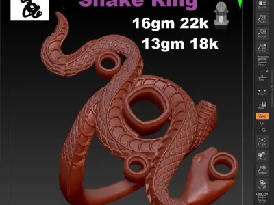 Snake diamond ring  3D print model