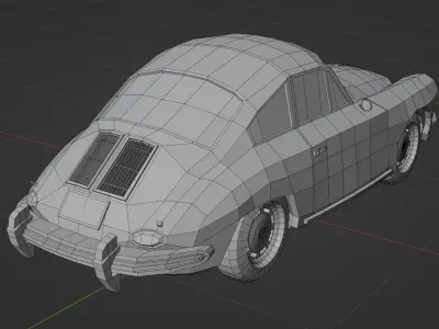 A Classic Porsche 356C Low-poly 3D model