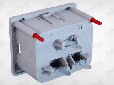 IEC Appliance Outlet J - 4797-5 - Light Pipe Position C and D 3D model