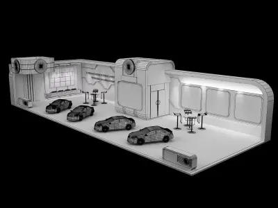 Booth Exhibition Stand a108a 3D model