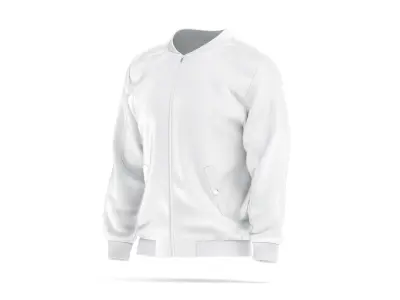 White Bomber Jacket - mens casual puffer 3D model