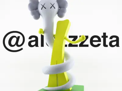  Kaws Born To Bend Textured Low-poly 3D model