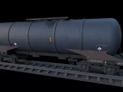 Rail Car Low-poly 3D model