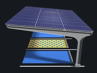 Solar carport for disabled 25U09 3D model