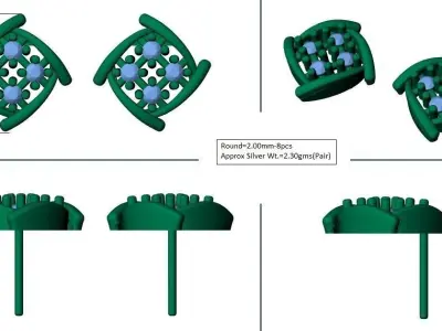 Square earrings  3D print model