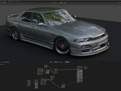 Nissan Skyline Hr 33 4door Blender 3D model