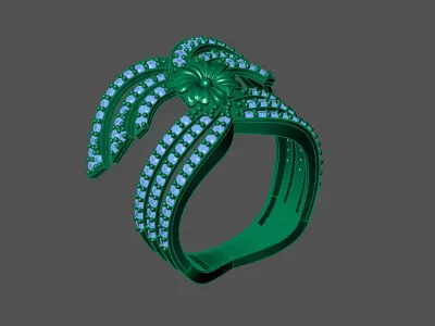 Womens Rings With Stone Ring Ready STL 3DM Models Rings women 3D print model 23