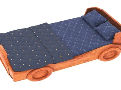Kids Bed Low-poly 3D model
