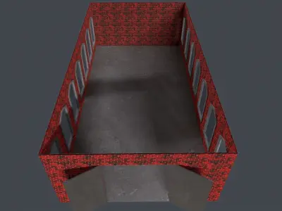 workshop brick building Low-poly 3D model