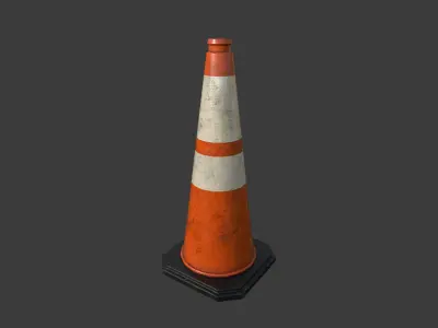 Traffic Cone 2  Low-poly 3D model