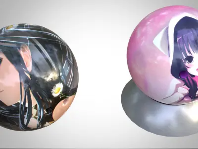 Bowling ball and bowling pin 3D model