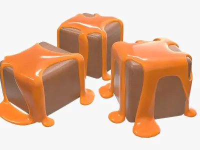 Candy poured with caramel 3D model