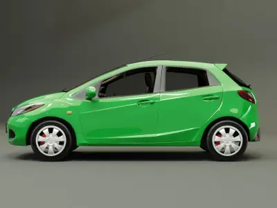 MAZDA 2 2008 - Spirited Green M 3D model