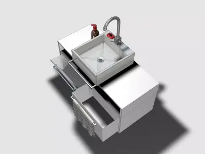 Bathroom Sink and Cabinet 3D model