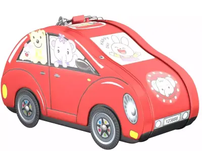  Piggy bank in the form of a car for children x2 3D Model Pack