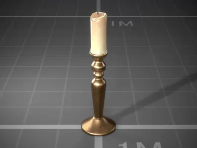 Medieval Candles  Low-poly 3D model