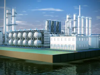 Oil Terminal 3ds max scene  Vray ready 3D model