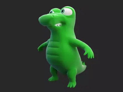 3D Alligator cartoon Low-poly 3D model