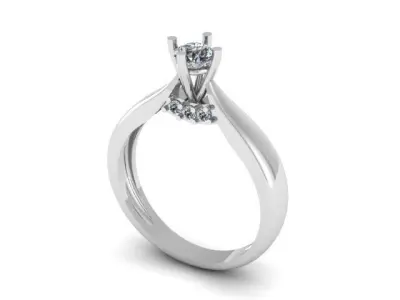 Solitair ring 3D print model