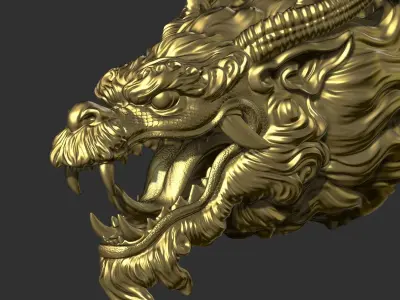 Chinese dragon head 3D print model