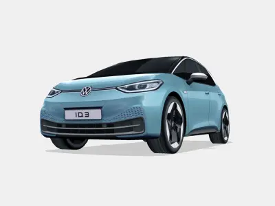 Volkswagen ID3 2020 Low-poly 3D model