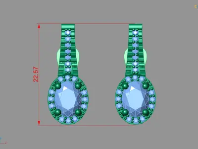 Women Earrings 3DM STL Womens Earring Renders 3D print models   3D print model