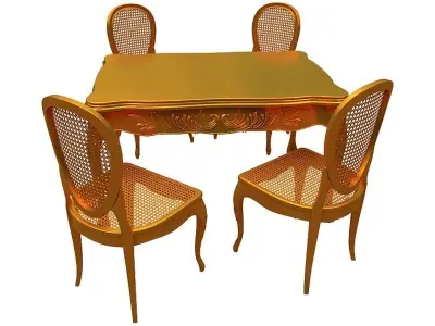 classical Dining set Low-poly 3D model