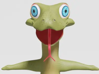 komodo dragon humanoid from indonesia 3D model