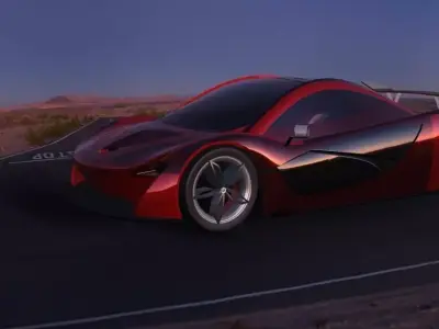 Red Maclerean Sports Car 3D model