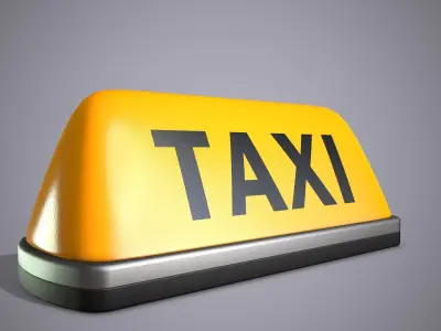 Taxi Sign Low-poly 3D model