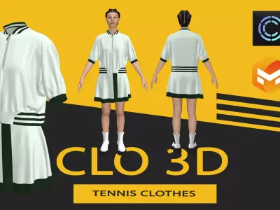 Tennis clothes Marvelous Designer or Clo3D ZPRJ 3D model