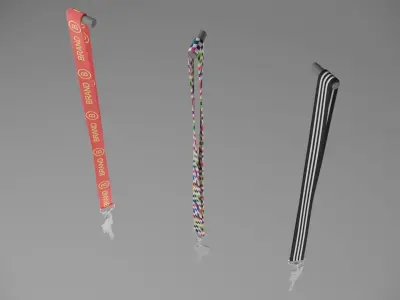 Key with Keychain - hanging 3D model