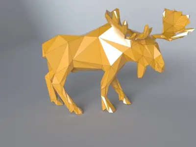 low-poly 3D printer model Moose Low-poly 3D model