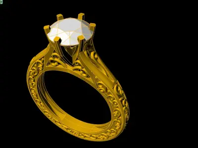 Disigner Dimond  Ring-005 3D print model