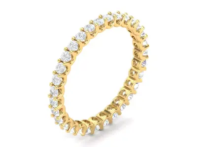 U Shaped Eternity Ring 2 point 1 mm stone size swiss 19 and EU59 3D print model