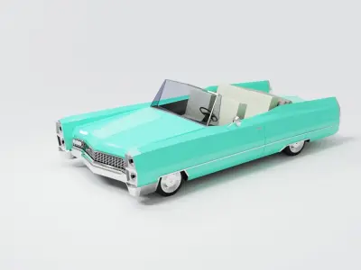 Low Poly 3D Cadillac toy convertible Low-poly 3D model