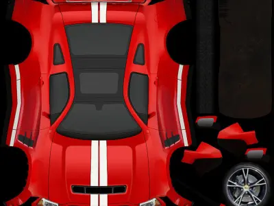 Generic Muscle-car v1 Low-poly 3D model