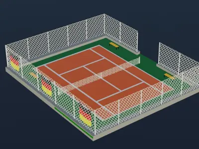 Tennis Court - Germany Low-poly 3D model