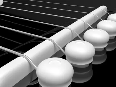 Acoustic Guitar Black high poly Free 3D model