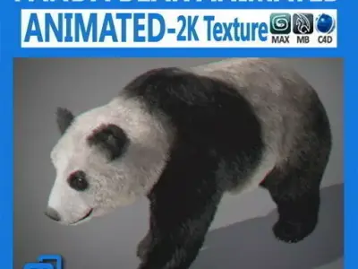 Animated Panda Bear 3D model