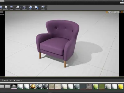 Wilbur Armchair UE4 3D model