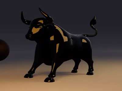 Stylized Bull 3D Model  Cartoon Animal Character  Low-poly 3D model