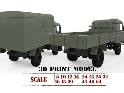 Robur LO 2002 3D printable truck model scale vehicle STL 3D print model
