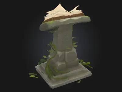 Ancient Spellbook on Pedestal  Keeper of Forgotten Magic 3D model