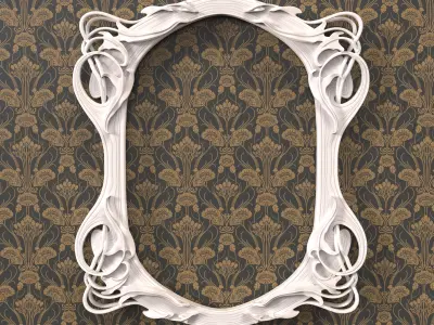 Art Nouveau leaf frame 3D print model