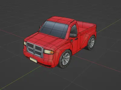 Low Poly Van Car Low-poly 3D model