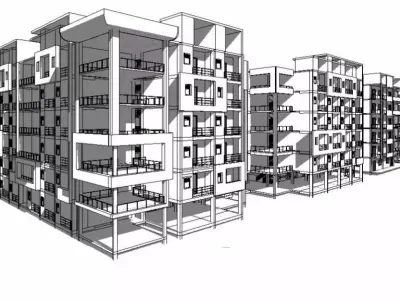 residential complex complete project revit 3D model