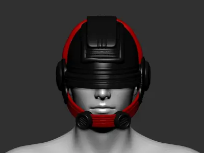 helmet high poly sculpt 3d printable  3D model 13