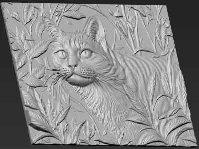 Cat Attacking A53 3D print model