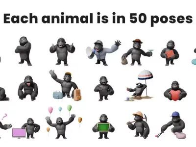 3D cartoon gorilla 3D model